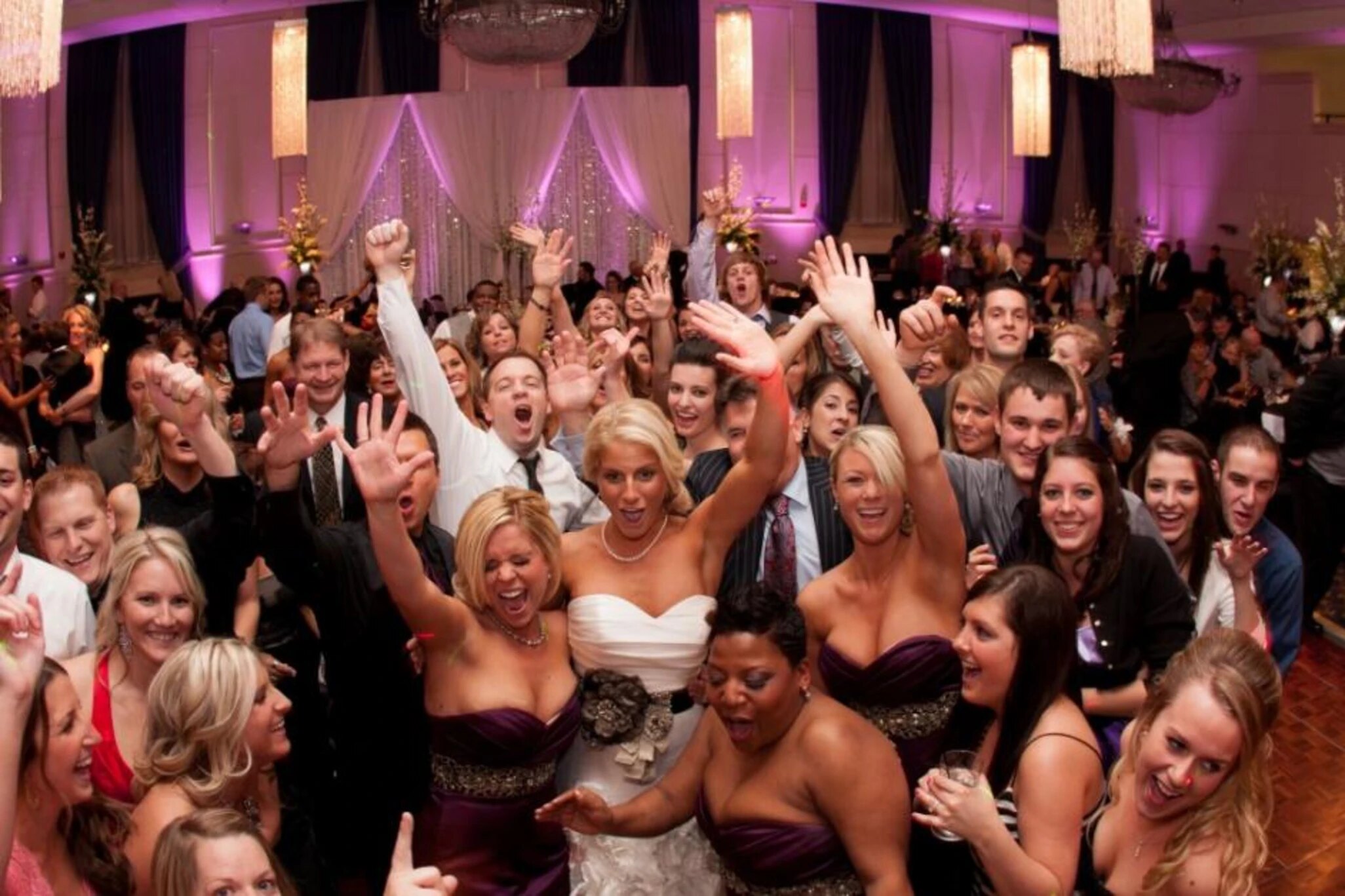Wedding guests dancing at an Ultimate DJ reception